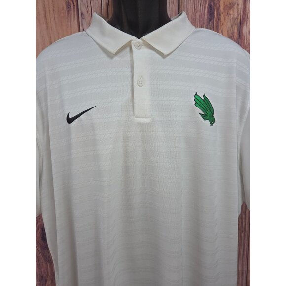 North Texas Mean Green Nike Dri-Fit White Polo Shirt XXL - Picture 3 of 7